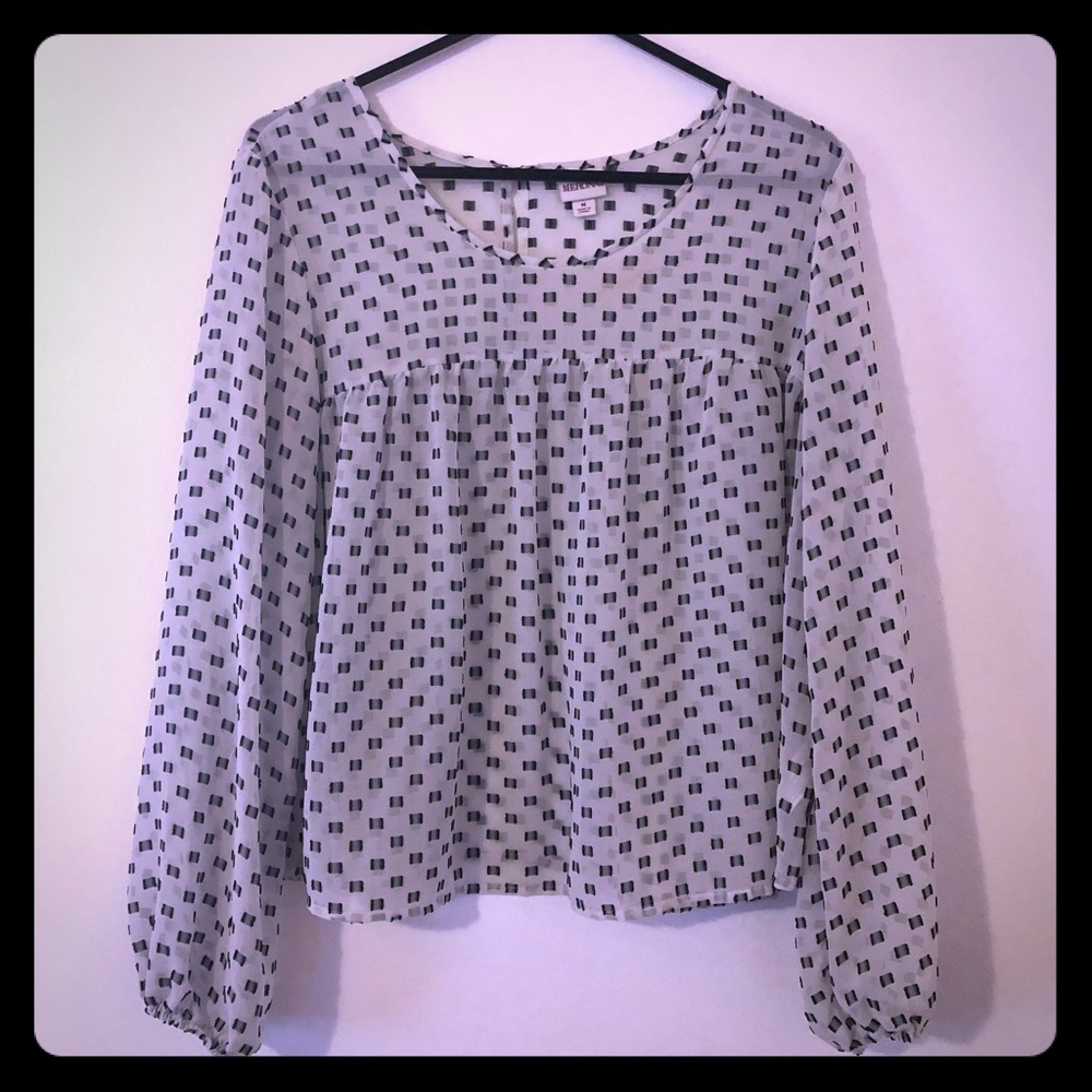 Merona Sheer Babydoll Top w/ Bubble Sleeves